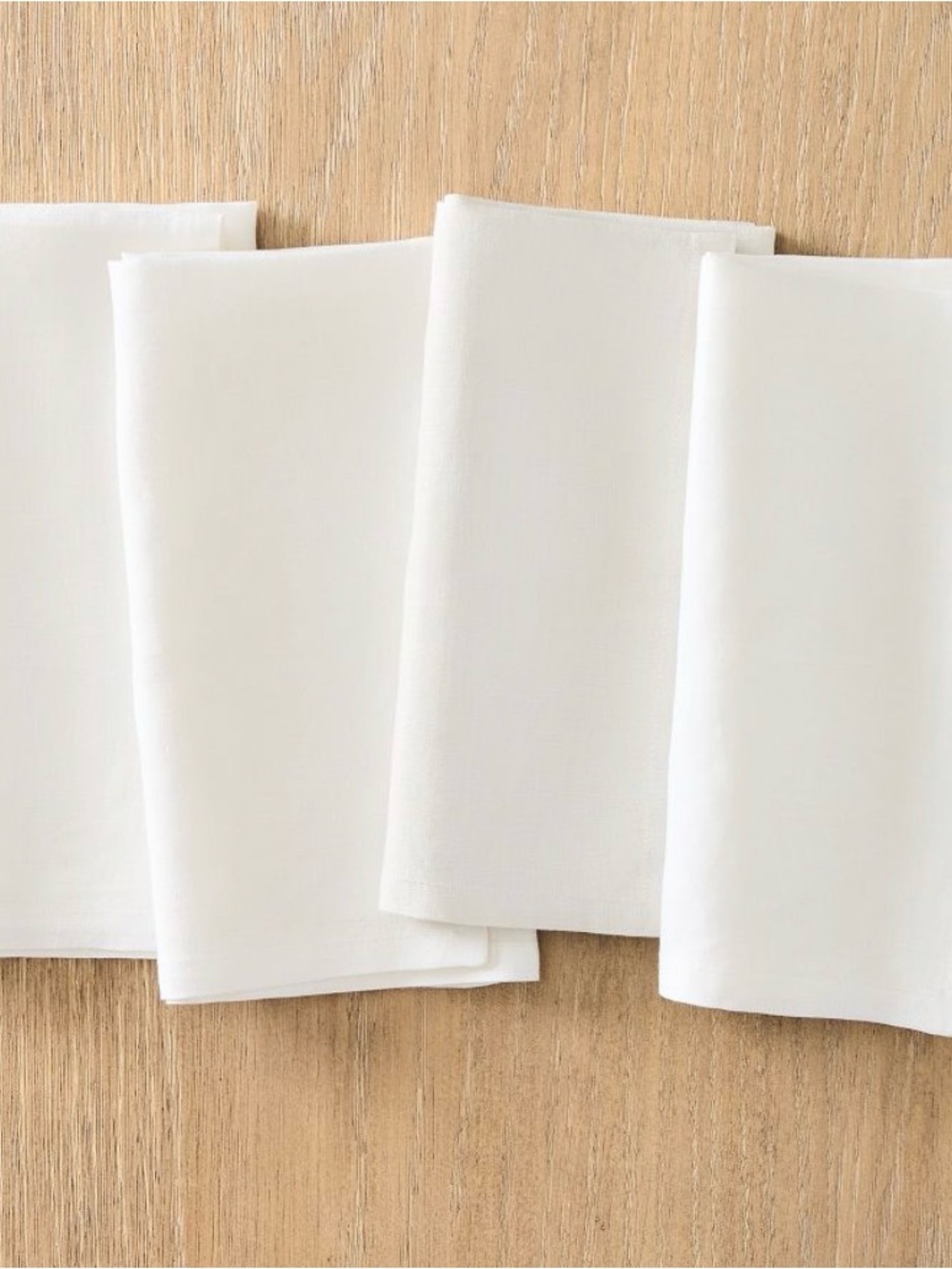 European Linen Napkins White Linen Set of 4